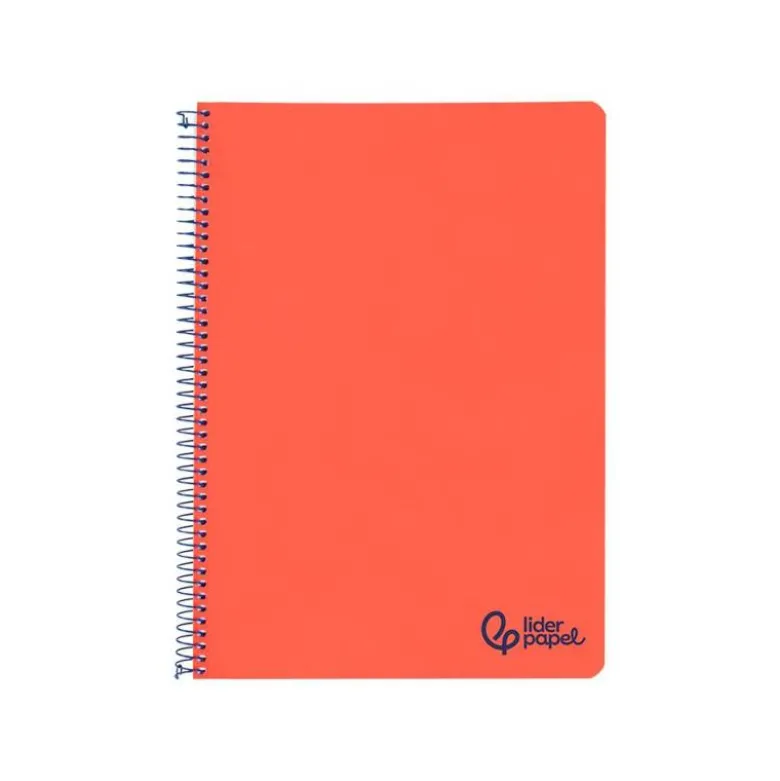 CUADERNO ESPIRAL LIDERPAPEL A4 WONDER TAPA PLASTICO 80H 90GR RAYADO HORIZONTAL CON MARGEN COLOR ROJO