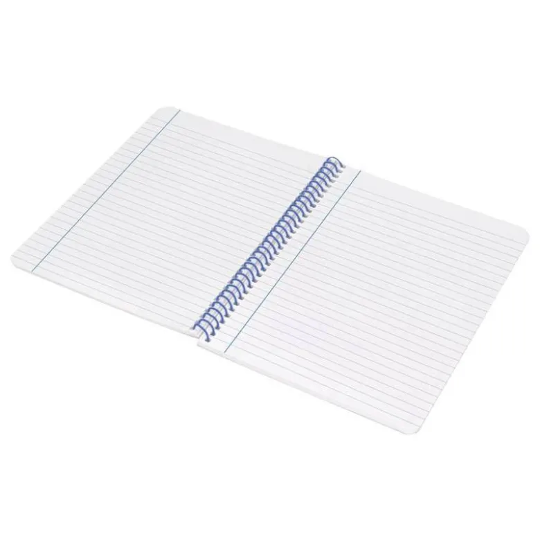 CUADERNO ESPIRAL LIDERPAPEL A4 WONDER TAPA PLASTICO 80H 90GR RAYADO HORIZONTAL CON MARGEN COLOR ROJO