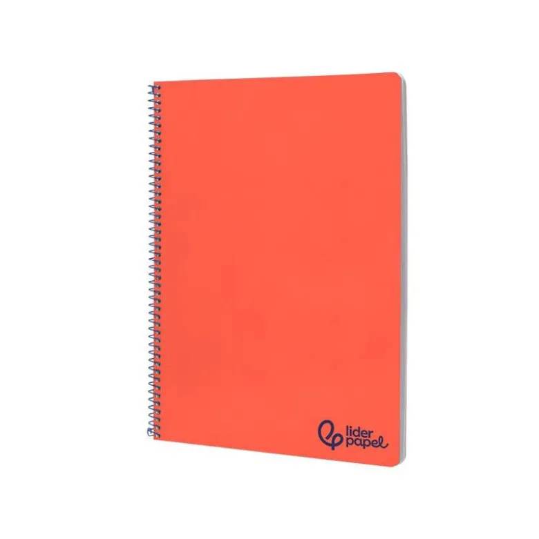 CUADERNO ESPIRAL LIDERPAPEL A4 WONDER TAPA PLASTICO 80H 90GR RAYADO HORIZONTAL CON MARGEN COLOR ROJO