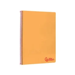 CUADERNO ESPIRAL LIDERPAPEL A4 WONDER TAPA PLASTICO 80H 90GR PAUTA ESTRECHA 2,5MM CON MARGEN COLOR NARANJA