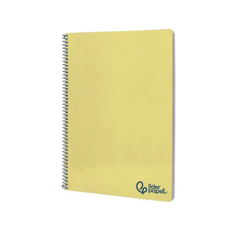 CUADERNO ESPIRAL LIDERPAPEL A4 WONDER TAPA PLASTICO 80H 90GR RAYADO HORIZONTAL CON MARGEN COLOR AMARILLO