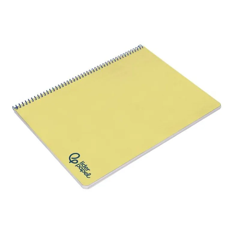 CUADERNO ESPIRAL LIDERPAPEL A4 WONDER TAPA PLASTICO 80H 90GR RAYADO HORIZONTAL CON MARGEN COLOR AMARILLO