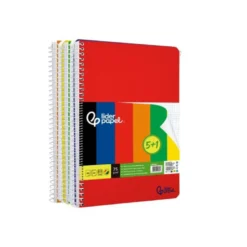 CUADERNO ESPIRAL LIDERPAPEL DIN A4 SMART TAPA BLANDA 80H 75GR CUADRO 4 MM CON MARGEN PACK 5+1 COLORES SURTIDOS