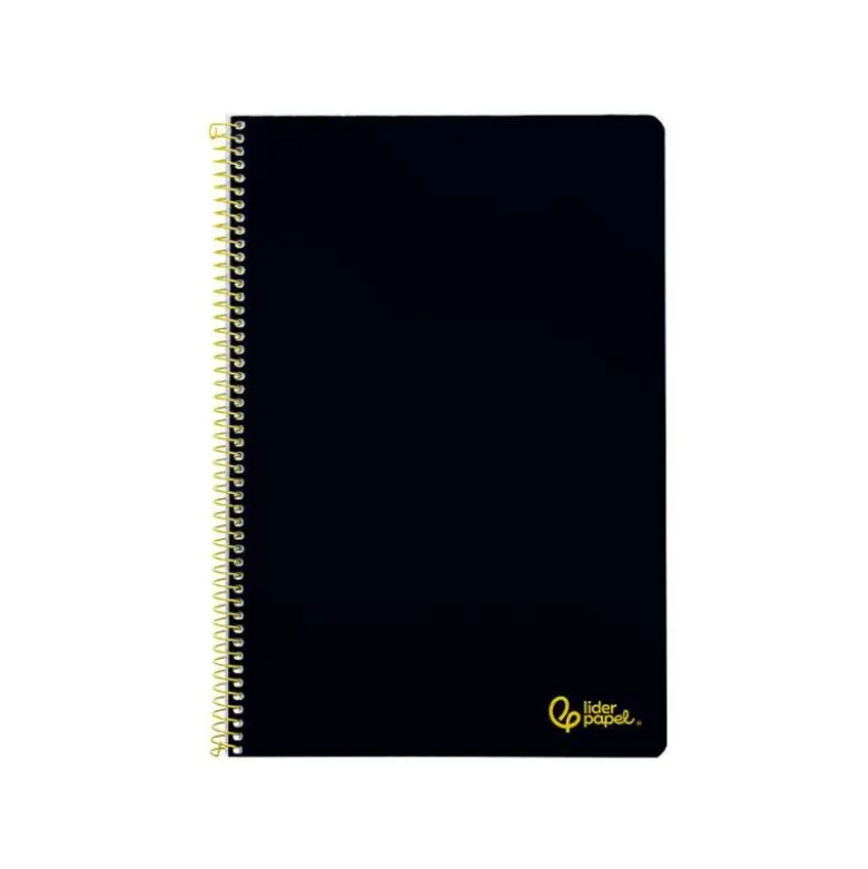 CUADERNO ESPIRAL LIDERPAPEL DIN A4 SMART TAPA BLANDA 80H 75GR RAYADO HORIZONTAL CON MARGEN COLOR NEGRO