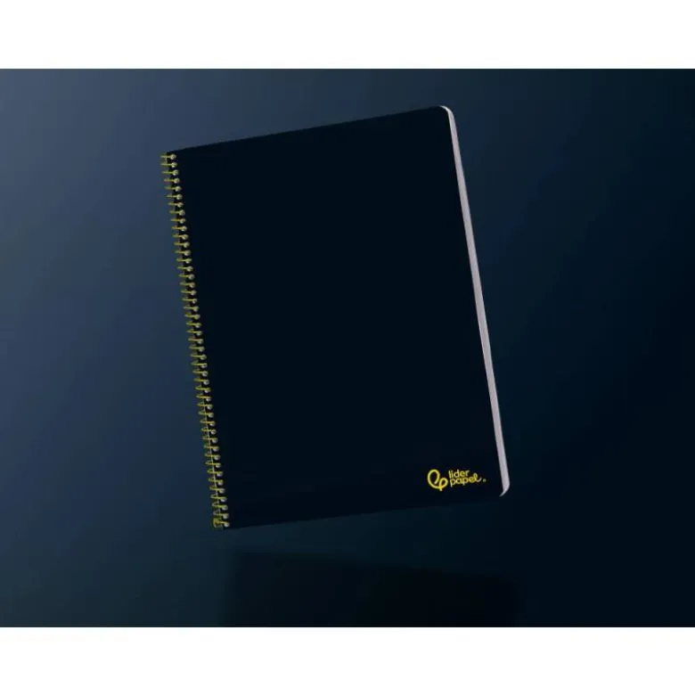 CUADERNO ESPIRAL LIDERPAPEL DIN A4 SMART TAPA BLANDA 80H 75GR RAYADO HORIZONTAL CON MARGEN COLOR NEGRO
