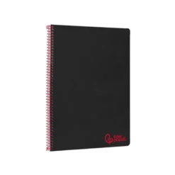 CUADERNO ESPIRAL LIDERPAPEL A4 WONDER TAPA PLASTICO 80H 90GR PAUTA ANCHA 3,5MM CON MARGEN COLOR NEGRO