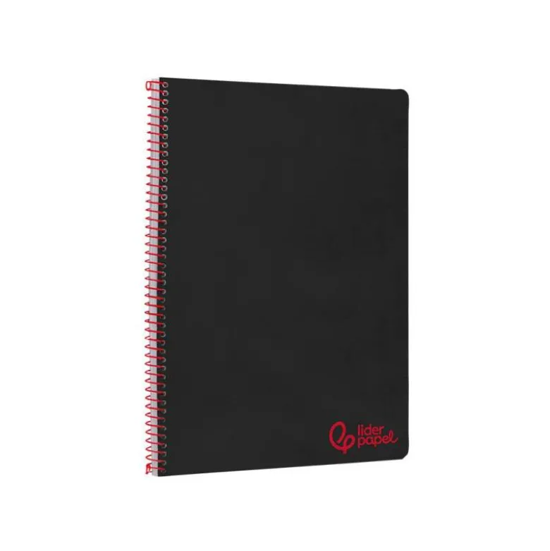 CUADERNO ESPIRAL LIDERPAPEL A4 WONDER TAPA PLASTICO 80H 90GR PAUTA ANCHA 3,5MM CON MARGEN COLOR NEGRO