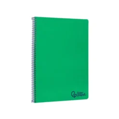 CUADERNO ESPIRAL LIDERPAPEL A4 WONDER TAPA PLASTICO 80H 90GR RAYADO HORIZONTAL CON MARGEN COLOR VERDE OSCURO