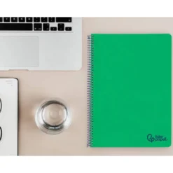 CUADERNO ESPIRAL LIDERPAPEL A4 WONDER TAPA PLASTICO 80H 90GR RAYADO HORIZONTAL CON MARGEN COLOR VERDE OSCURO
