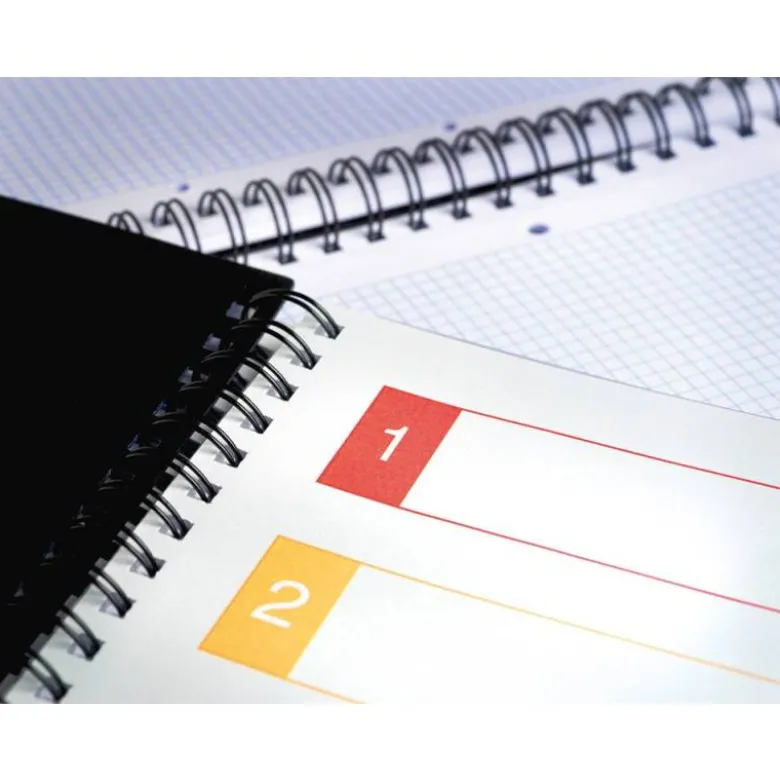 Cuaderno espiral liderpapel a5 micro executive tapa plastico 100h 80 gr cuadro 5mm 5 se paradores con gomilla azul