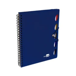 Cuaderno espiral liderpapel a5 micro executive tapa plastico 100h 80 gr cuadro 5mm 5 se paradores con gomilla azul