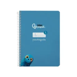 CUADERNO ESPIRAL LIDERPAPEL DI N A5 PAUTAGUIA TAPA DURA 80H 90 GR CUADRO PAUTADO 4MM COLOR AZUL