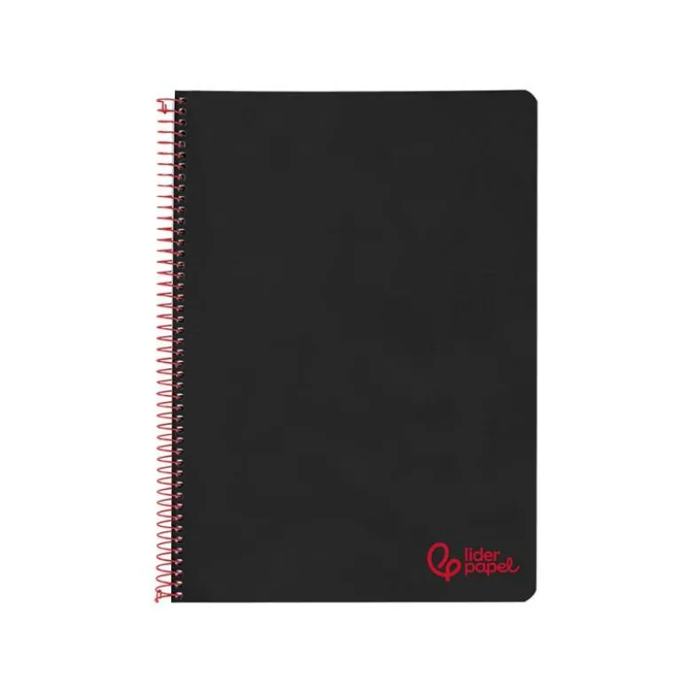 CUADERNO ESPIRAL LIDERPAPEL A4 WONDER TAPA PLASTICO 80H 90GR PAUTA ESTRECHA 2,5MM CON MARGEN COLOR NEGRO