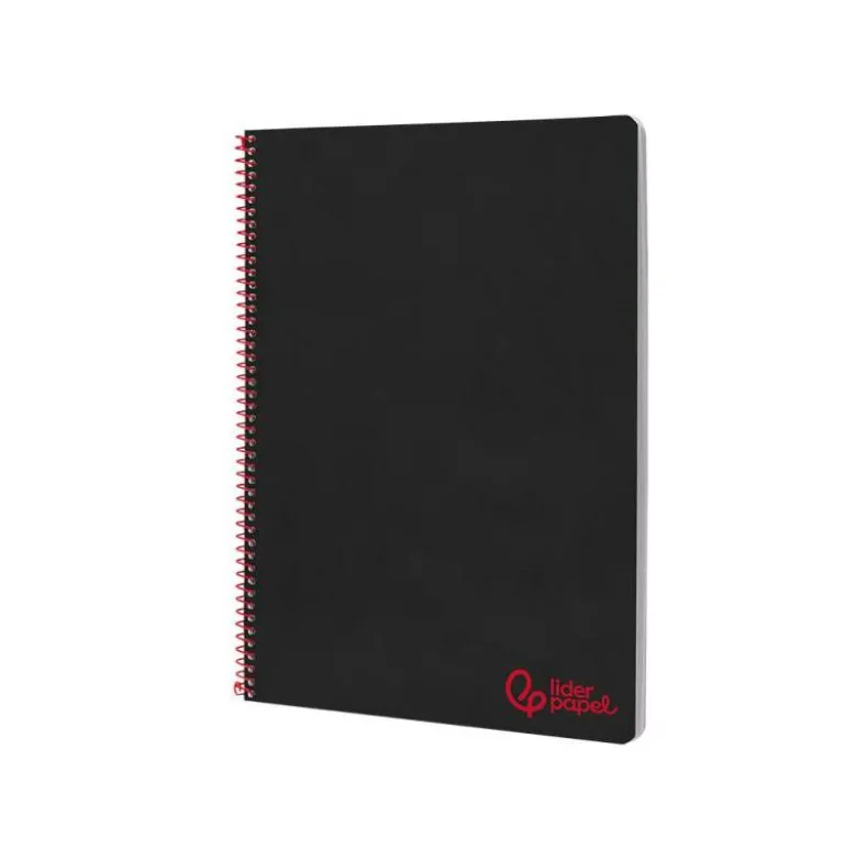 CUADERNO ESPIRAL LIDERPAPEL A4 WONDER TAPA PLASTICO 80H 90GR PAUTA ESTRECHA 2,5MM CON MARGEN COLOR NEGRO