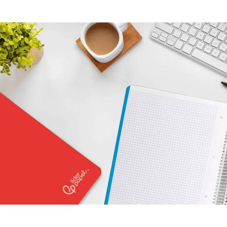 CUADERNO ESPIRAL LIDERPAPEL A4 MICRO WITTY TAPA DURA 120H 90GR CUADRO 5MM 5 BANDAS 4 TALADROS COLORES SURTIDOS