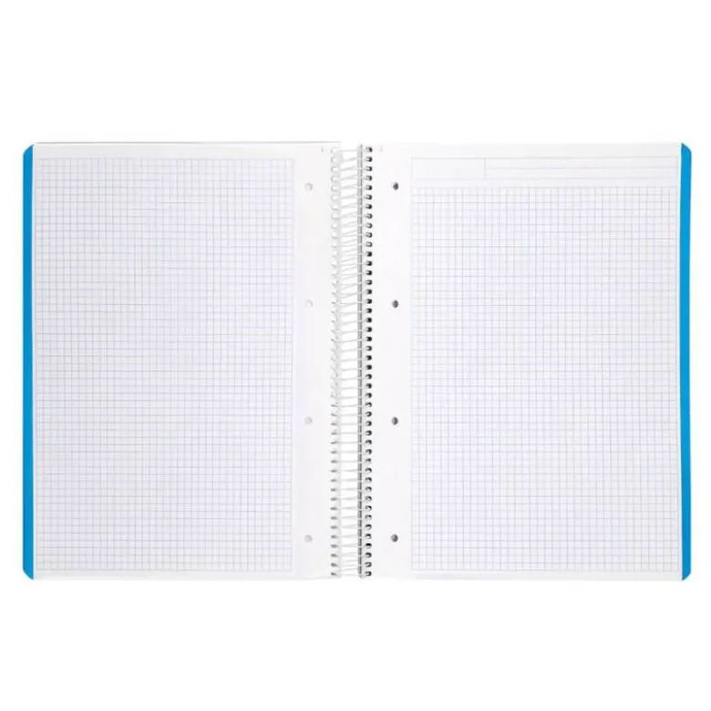 CUADERNO ESPIRAL LIDERPAPEL A4 MICRO WITTY TAPA DURA 120H 90GR CUADRO 5MM 5 BANDAS 4 TALADROS COLORES SURTIDOS