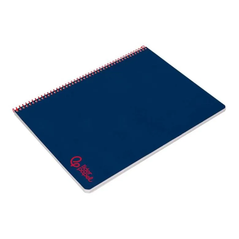 CUADERNO ESPIRAL LIDERPAPEL A4 WONDER TAPA PLASTICO 80H 90GR RAYADO HORIZONTAL CON MARGEN COLOR AZUL MARINO