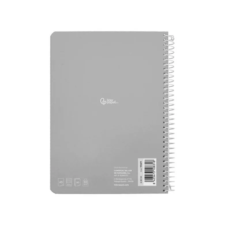 CUADERNO ESPIRAL LIDERPAPEL DIN A5 WITTY TAPA DURA 80H 90GR PAUTA ANCHA 3,5MM CON MARGEN COLORES SURTIDOS