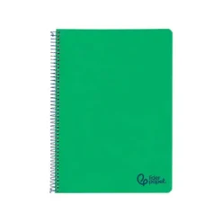 CUADERNO ESPIRAL LIDERPAPEL A4 WONDER TAPA PLASTICO 80H 90GR CUADRO 4MM CON MARGEN COLOR VERDE OSCURO