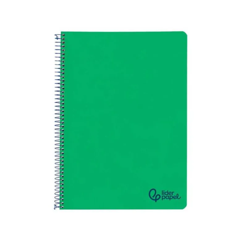 CUADERNO ESPIRAL LIDERPAPEL A4 WONDER TAPA PLASTICO 80H 90GR CUADRO 4MM CON MARGEN COLOR VERDE OSCURO