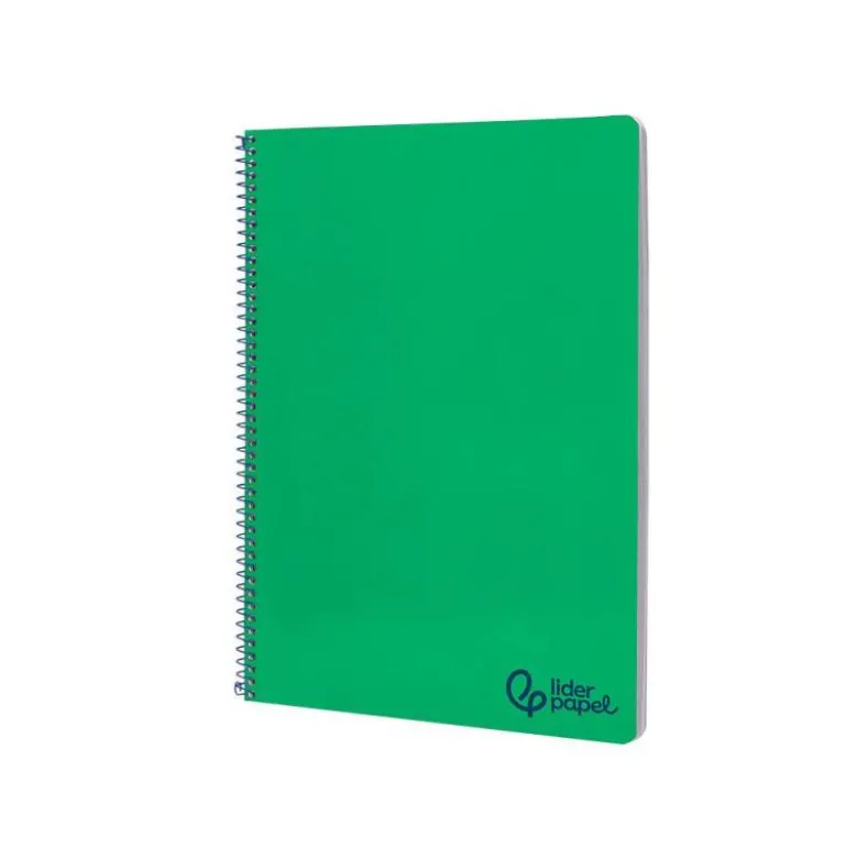CUADERNO ESPIRAL LIDERPAPEL A4 WONDER TAPA PLASTICO 80H 90GR CUADRO 4MM CON MARGEN COLOR VERDE OSCURO