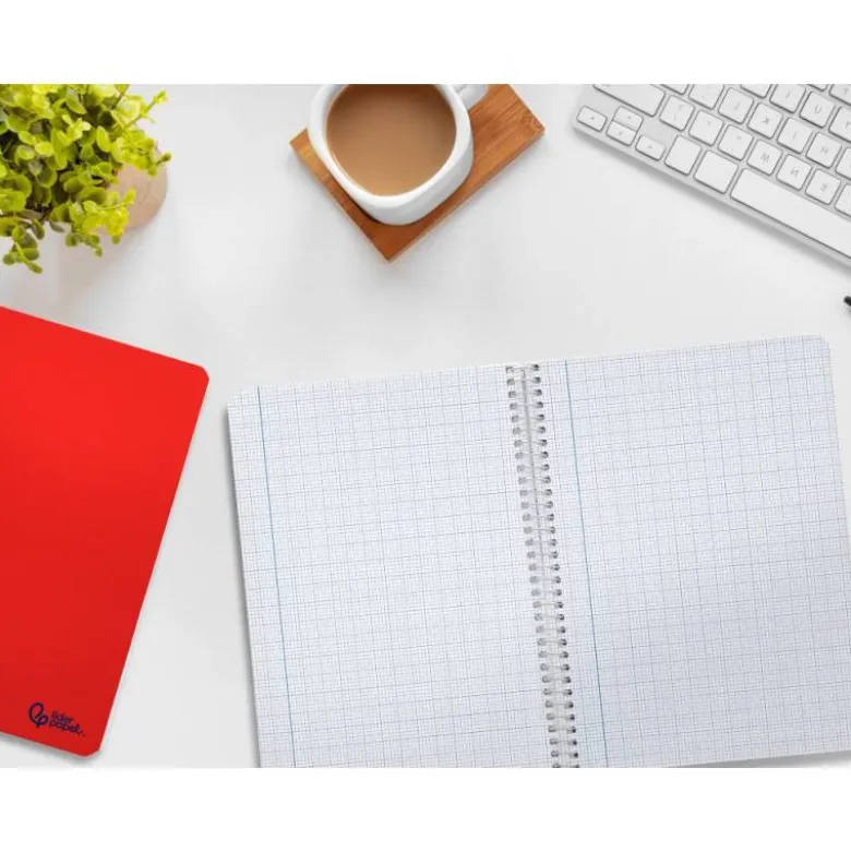 CUADERNO ESPIRAL LIDERPAPEL DIN A5 SMART TAPA BLANDA 80H 75GR MILIMETRADO 2MM COLORES SURTIDOS