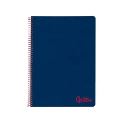 CUADERNO ESPIRAL LIDERPAPEL A4 WONDER TAPA PLASTICO 80H 90GR PAUTA ANCHA 3,5MM CON MARGEN COLOR AZUL MARINO