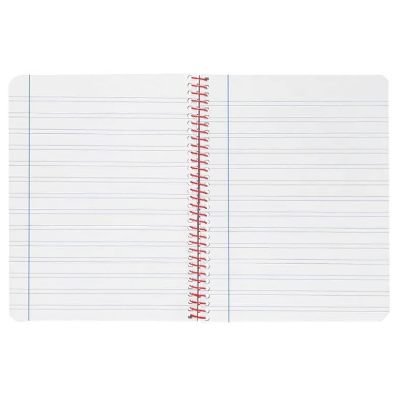 CUADERNO ESPIRAL LIDERPAPEL A4 WONDER TAPA PLASTICO 80H 90GR PAUTA ANCHA 3,5MM CON MARGEN COLOR AZUL MARINO