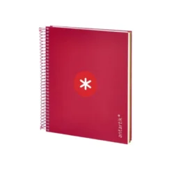 CUADERNO ESPIRAL LIDERPAPEL A5 MICRO ANTARTIK TAPA FORRADA120H 90 GR CUADRO 5MM 5 BANDAS6 TALADROS COLOR FRAMBUESA