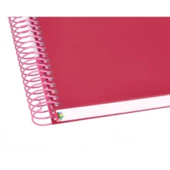 CUADERNO ESPIRAL LIDERPAPEL A5 MICRO ANTARTIK TAPA FORRADA120H 90 GR CUADRO 5MM 5 BANDAS6 TALADROS COLOR FRAMBUESA