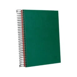 CUADERNO ESPIRAL LIDERPAPEL A5 MICRO PAPERCOAT TAPA FORRADA 140H 75 GR CUADRO5MM 5 BANDAS 6 TALADROS VERDE