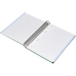 CUADERNO ESPIRAL LIDERPAPEL A5 MICRO PAPERCOAT TAPA FORRADA 140H 75 GR CUADRO5MM 5 BANDAS 6 TALADROS VERDE