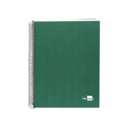 CUADERNO ESPIRAL LIDERPAPEL A5 MICRO PAPERCOAT TAPA FORRADA 140H 75 GR CUADRO5MM 5 BANDAS 6 TALADROS VERDE