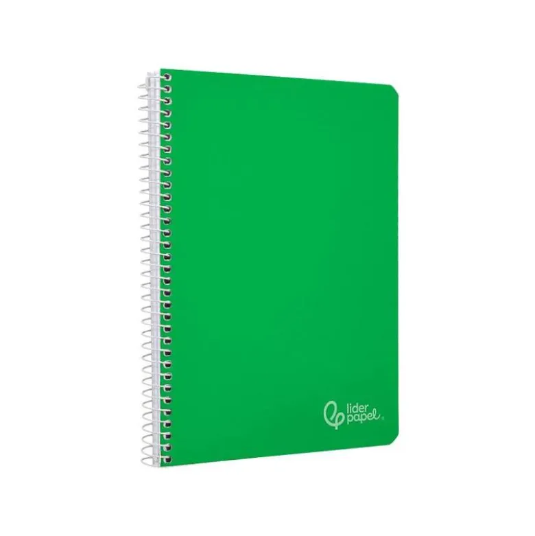 CUADERNO ESPIRAL LIDERPAPEL DIN A4 WITTY TAPA DURA 80H 90GR RAYADO HORIZONTAL CON MARGEN COLOR VERDE