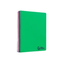 CUADERNO ESPIRAL LIDERPAPEL A7 MICRO WONDER TAPA PLASTICO 100H 90GR CUADRO 5MM 4 BANDAS COLOR VERDE OSCURO