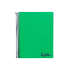 CUADERNO ESPIRAL LIDERPAPEL A7 MICRO WONDER TAPA PLASTICO 100H 90GR CUADRO 5MM 4 BANDAS COLOR VERDE OSCURO