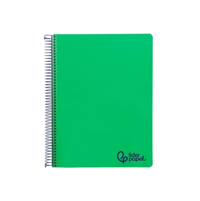 CUADERNO ESPIRAL LIDERPAPEL A7 MICRO WONDER TAPA PLASTICO 100H 90GR CUADRO 5MM 4 BANDAS COLOR VERDE OSCURO