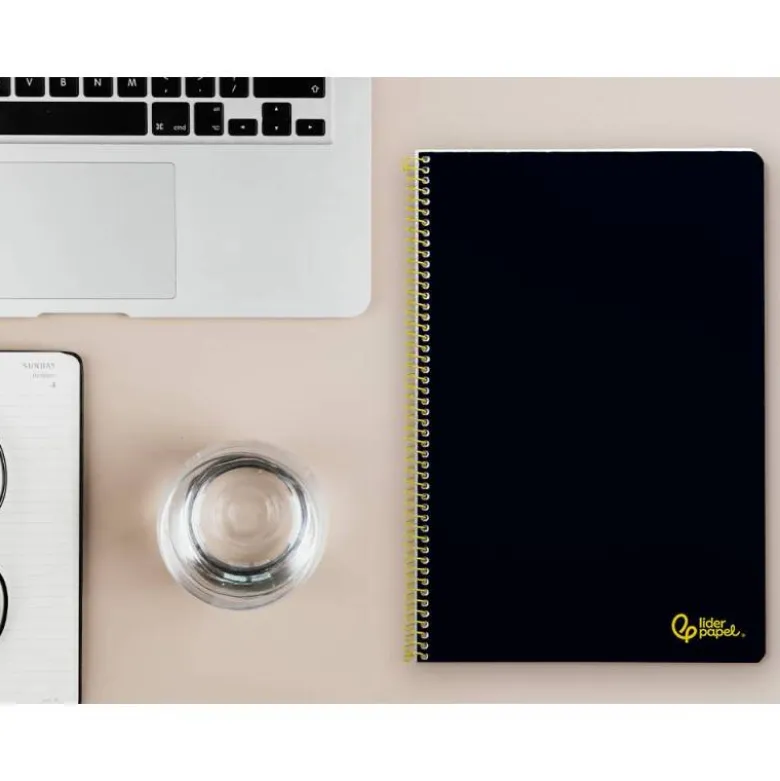 CUADERNO ESPIRAL LIDERPAPEL DIN A4 SMART TAPA BLANDA 80H 75GR PAUTA 3,5MM CON MARGEN COLOR NEGRO