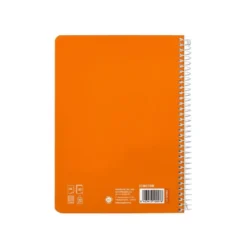 CUADERNO ESPIRAL LIDERPAPEL DI N A5 PAUTAGUIA TAPA DURA 80H 90 GR CUADRO PAUTADO 5MM COLOR NARANJA