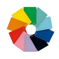 CUADERNO ESPIRAL LIDERPAPEL DIN A4 WITTY TAPA DURA 80H 90GR RAYADO MONTESSORI 5MM COLORES SURTIDOS
