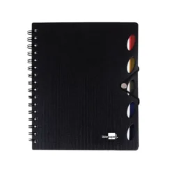 Cuaderno espiral liderpapel a4 micro executive tapa plastico 100h 80 gr cuadro 5mm 5 separadores con gomilla negro
