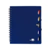 Cuaderno espiral liderpapel a4 micro executive tapa plastico 100h 80 gr cuadro 5mm 5 separadores con gomilla azul