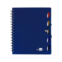 Cuaderno espiral liderpapel a4 micro executive tapa plastico 100h 80 gr cuadro 5mm 5 separadores con gomilla azul