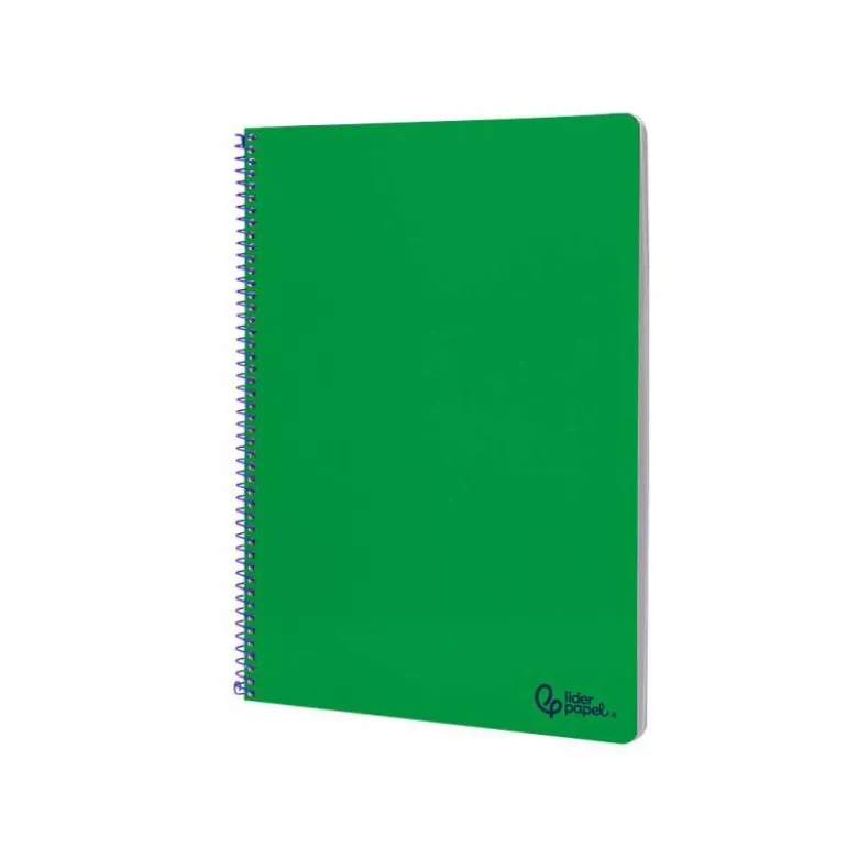 CUADERNO ESPIRAL LIDERPAPEL DIN A4 SMART TAPA BLANDA 80H 75GR PAUTA 2,5MM CON MARGEN COLOR VERDE