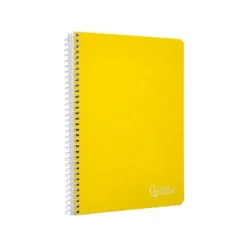 CUADERNO ESPIRAL LIDERPAPEL DIN A4 WITTY TAPA DURA 80H 90GR RAYADO HORIZONTAL CON MARGEN COLOR AMARILLO