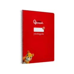CUADERNO ESPIRAL LIDERPAPEL DI N A4 PAUTAGUIA TAPA BLANDA 80H 75 GR CUADRO PAUTADO 2,5MM COLOR ROJO