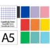 CUADERNO ESPIRAL LIDERPAPEL A5 MICRO WITTY TAPA DURA 120H 90GR CUADRO 5MM 5 BANDAS 6 TALADROS COLORES SURTIDOS