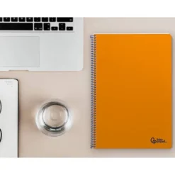 CUADERNO ESPIRAL LIDERPAPEL DIN A4 SMART TAPA BLANDA 80H 75GR PAUTA 3,5MM CON MARGEN COLOR NARANJA