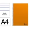 CUADERNO ESPIRAL LIDERPAPEL DIN A4 SMART TAPA BLANDA 80H 75GR RAYADO HORIZONTAL CON MARGEN COLOR NARANJA