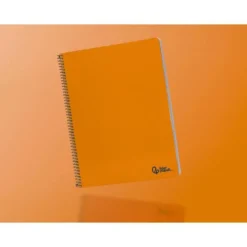 CUADERNO ESPIRAL LIDERPAPEL DIN A4 SMART TAPA BLANDA 80H 75GR RAYADO HORIZONTAL CON MARGEN COLOR NARANJA